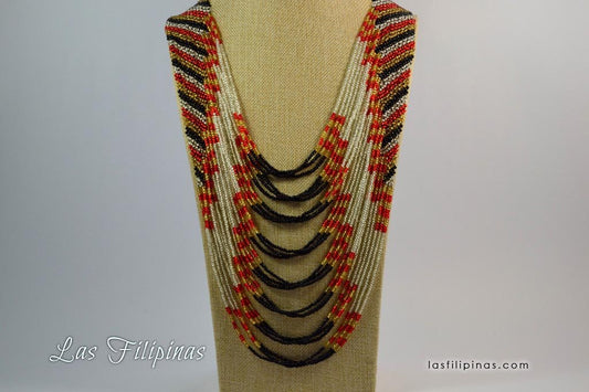 Tribal Statement Necklace - Ethnic Tboli Beaded Jewelry
