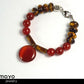 GEMINI BRACELET - Red Agate Pendant and Tiger Eye Beads