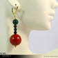 ARIES EARRINGS - Large Red Jasper Ball and Small Green Jasper Beads