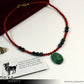 ARIES NECKLACE - Picture Jasper Pendant and Red Jasper Beads