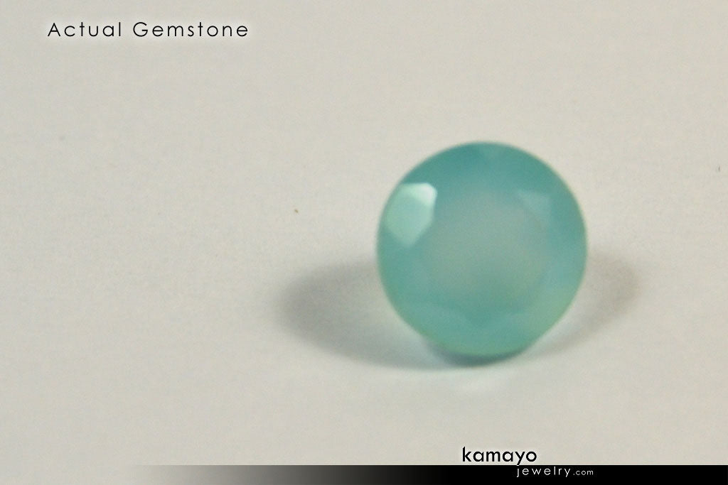 BLUE CHALCEDONY GEMSTONE - 10mm Round Loose Stone