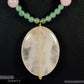 TAURUS NECKLACE - Large Rose Quartz Pendant and Green Aventurine Beads