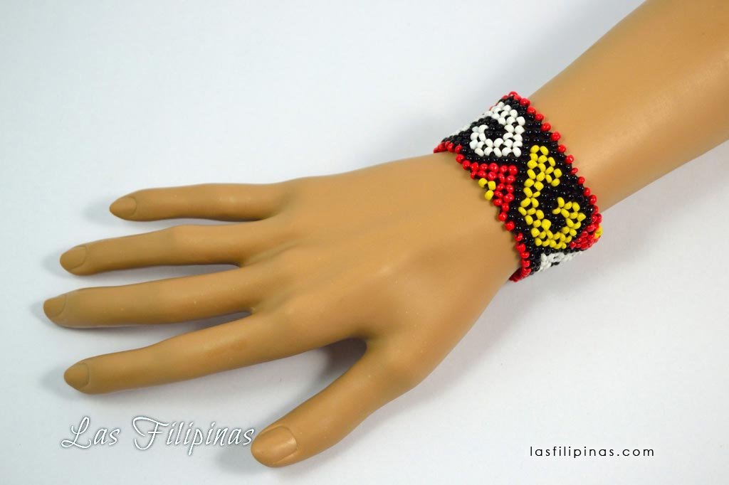 Tribal Bracelet - Wide Ethnic Mandaya Beaded Design