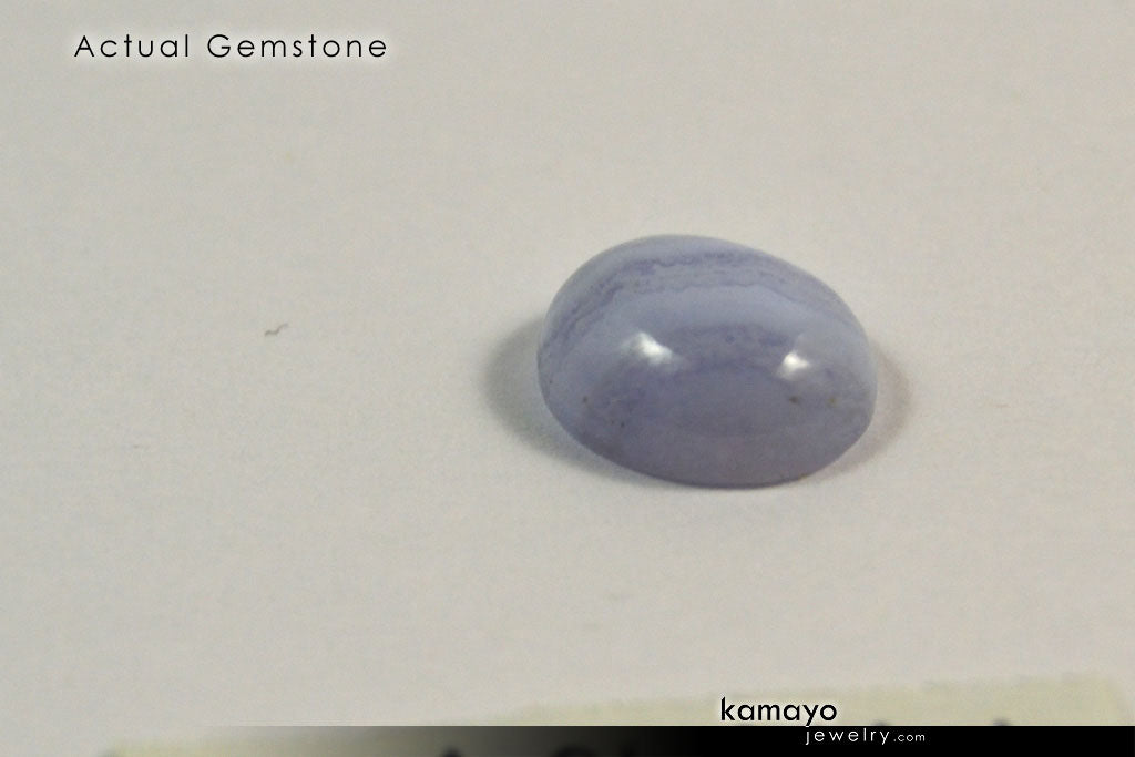BLUE LACE AGATE GEMSTONE - 10x8mm Oval Loose Stone