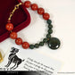 ARIES BRACELET - Coin Green Jasper Pendant and Red Jasper Beads