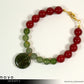 VIRGO BRACELET - Moss Agate Pendant and Sard Beads