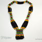 Tribal Statement Necklace - Black Ethnic Mandaya Beaded Jewelry