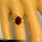 GARNET RING - 10x8mm Red Garnet Ring for Women