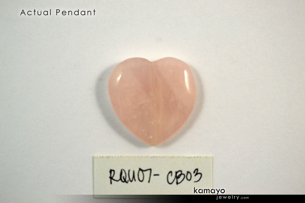 ROSE QUARTZ BRACELET - Natural Pink Heart Pendant and Polished Genuine Beads