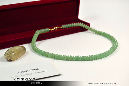 GREEN AVENTURINE NECKLACE - Roundel Beads