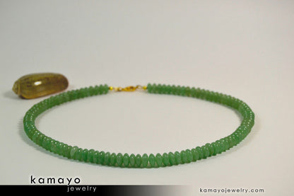 GREEN AVENTURINE NECKLACE - Roundel Beads