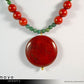 ARIES NECKLACE - Coin Red Jasper Pendant and Green Jasper Beads