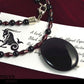 CAPRICORN NECKLACE - Black Onyx Pendant and Red Garnet Beads
