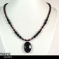 CAPRICORN JEWELRY SET - Princess Necklace and Bracelet with Black Onyx Pendants and Red Garnet Beads