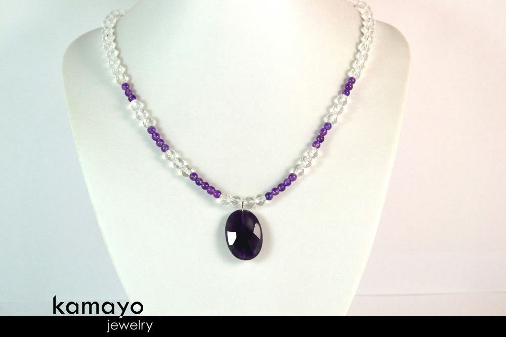 PISCES JEWELRY SET - Necklace and Bracelet with Amethyst Pendants