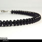 BLACK ONYX NECKLACE - Roundel Beads - Men's Choker or Princess Necklace for Women