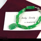 GREEN AVENTURINE BRACELET - Natural Light Rectangle Pendant and Green Beads