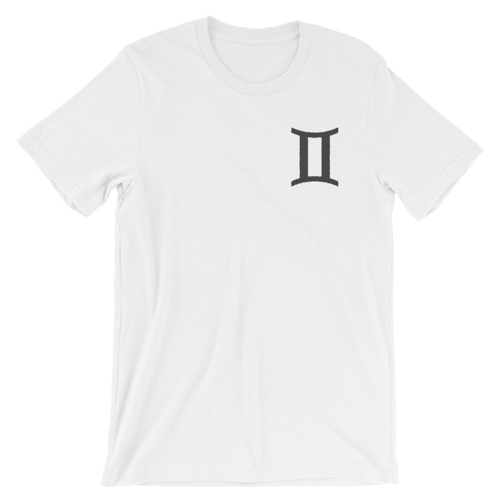 GEMINI T SHIRT - Sign Symbol Text Embroidery - Zodiac Shirt for Men