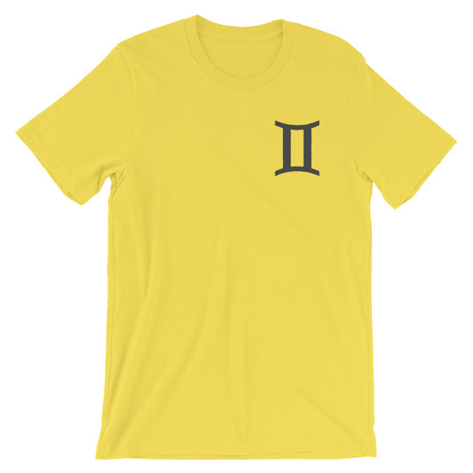 GEMINI T SHIRT - Sign Symbol Text Embroidery - Zodiac Shirt for Men
