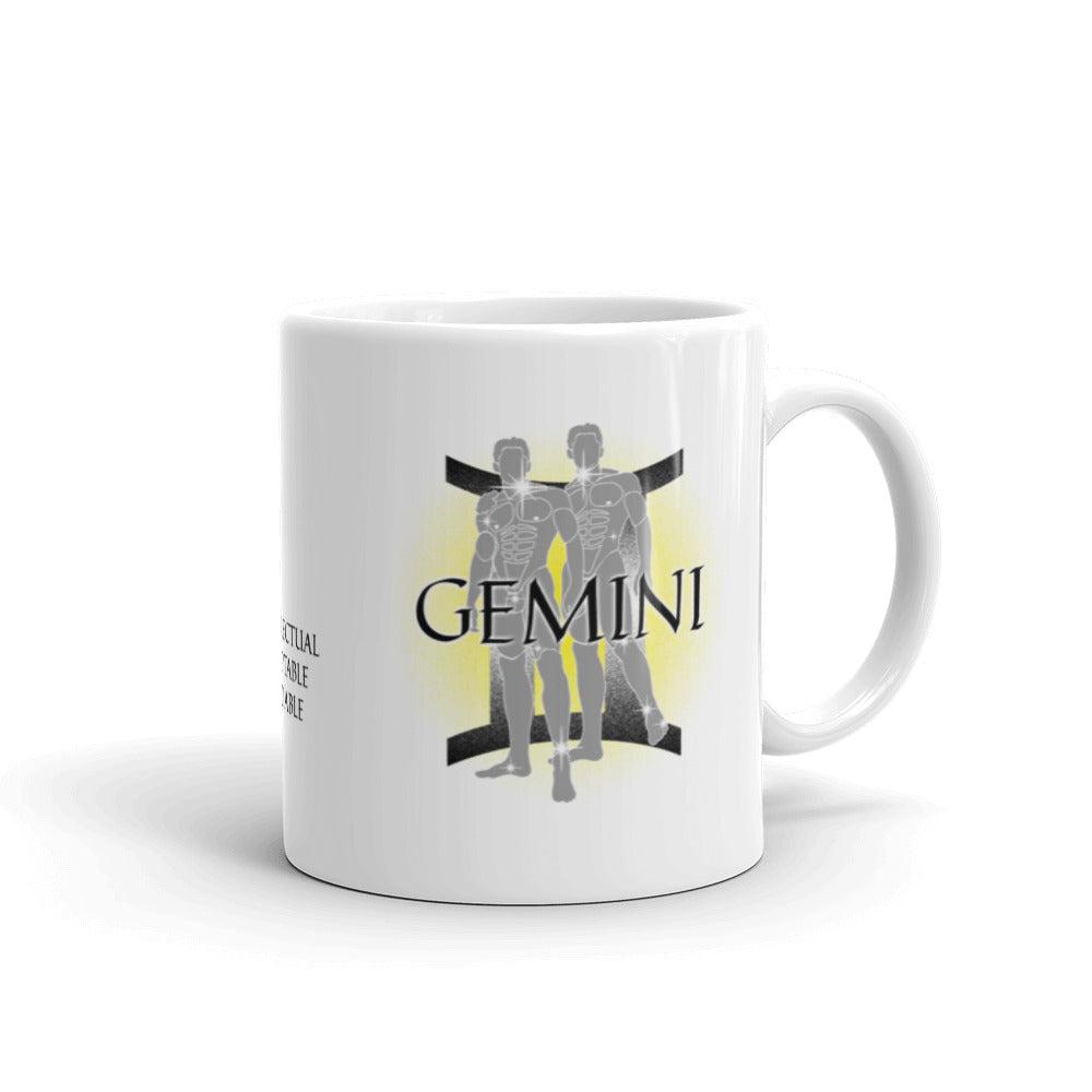 GEMINI MUG - Twins, Constellation, Symbol Text and Traits Cup - Zodiac Coffee Mug