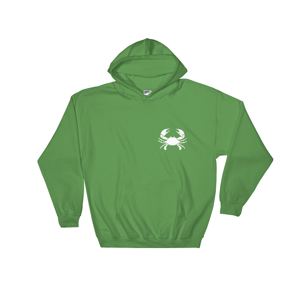 Cancer Hoodie - Zodiac Symbol Print On Front And Crab Outline On Back