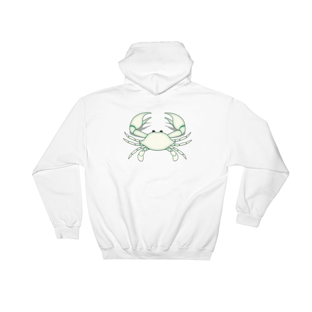 Cancer Hoodie - Zodiac Symbol Print On Front And White Crab On Back