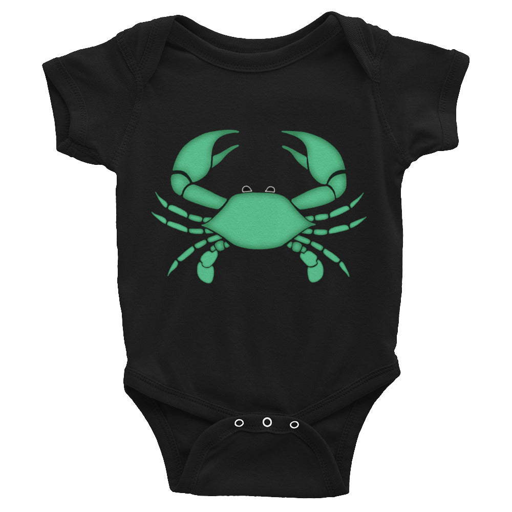 Cancer Onesie - Zodiac Symbol - Green Crab Design