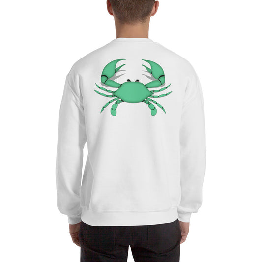 Cancer Sweatshirt For Men - Zodiac Symbol Print On Front And Green Crab On Back