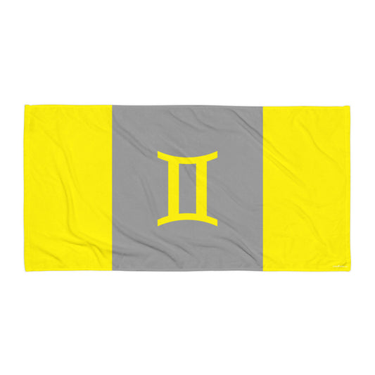 GEMINI TOWEL - Zodiac Color and Symbol Text Design - Beach Towel