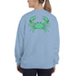 Cancer Sweatshirt For Women - Zodiac Symbol Print On Front And Green Crab On Back